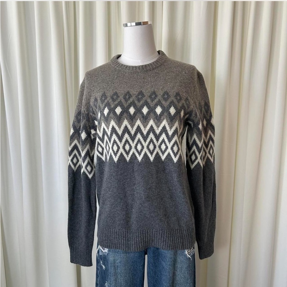 NWT Banana Republic Italian Yarn Fair Isle Crew-Neck Sweater. - Picture 4 of 8